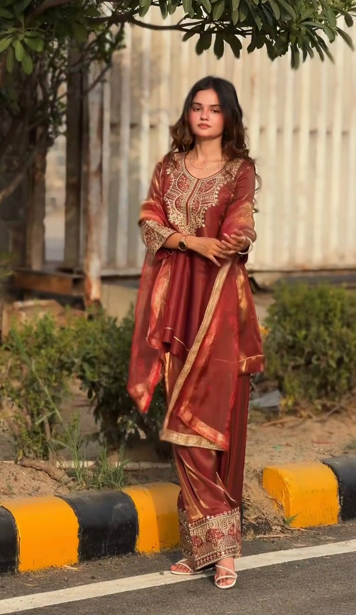 Midnight Terracotta Luminous Salwar Set